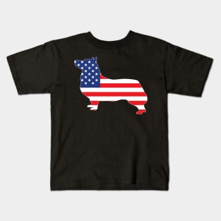 Swedish Vallhund USA Flag Filled Kids T-Shirt